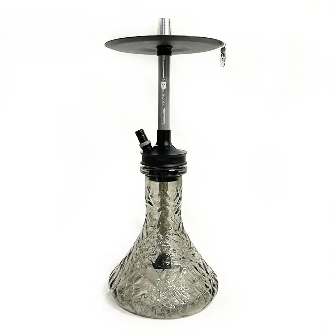 Misha Revolt Nardo Grey Hookah with vertical blow system and designer saucer