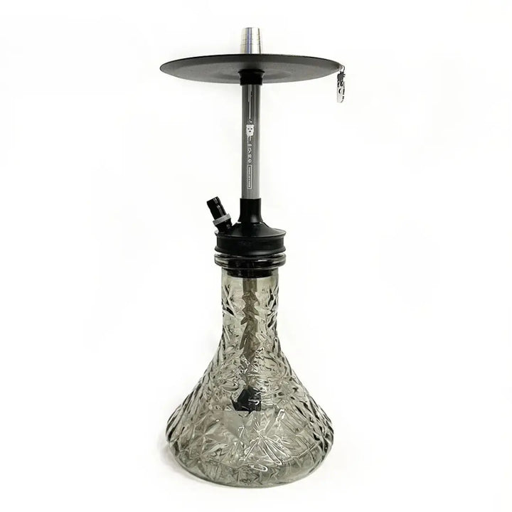 Misha Revolt Nardo Grey Hookah with vertical blow system and designer saucer