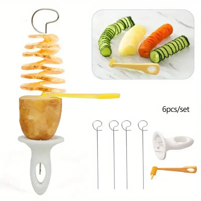 6 Pieces Multi-Functional Whirlwind Potato Slicers Set Temu