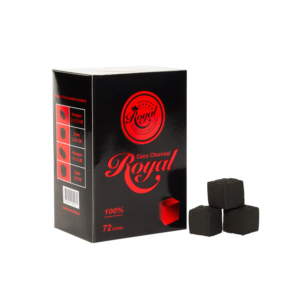 Royal Coconut Hookah Charcoal 1 kg - 72 Cubes Cubanar