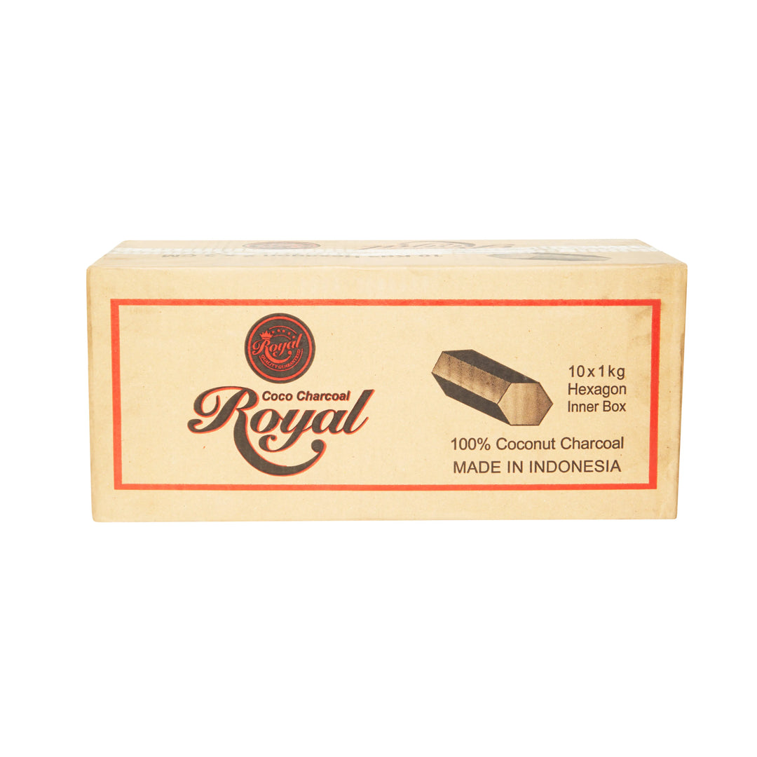 Royal Coconut Hookah Charcoal White 1 kg 96 pcs Hexagonal Cubanar