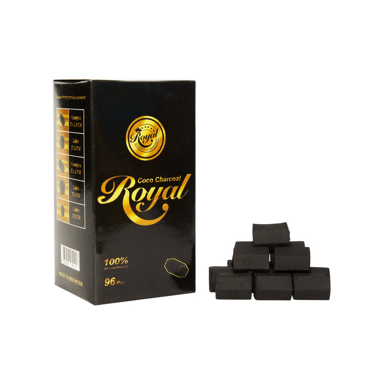 Royal Coconut Hookah Charcoal White 1 kg 96 pcs Hexagonal Cubanar