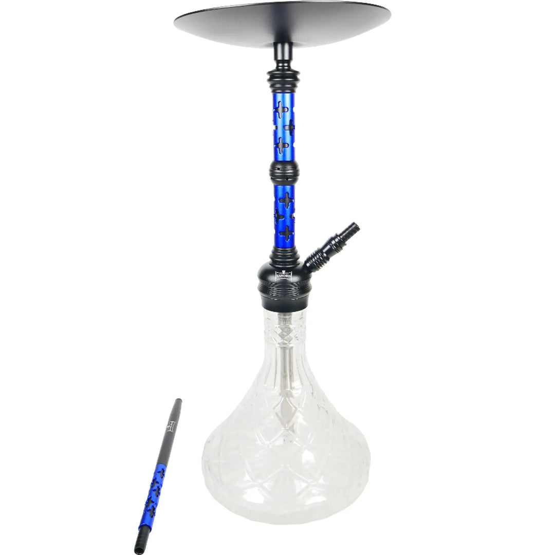 Zanobia Shisha German Design Blue+Transparent Cubanar