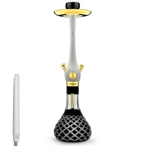 WOOKAH HOOKAH 24K GOLD PLATED WHITE NOX CHECK BLACK Cubanar