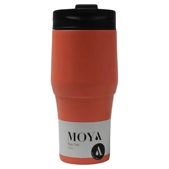 Moya "High Tide" 380ml Travel Coffee Mug Black/Coral Cubanar