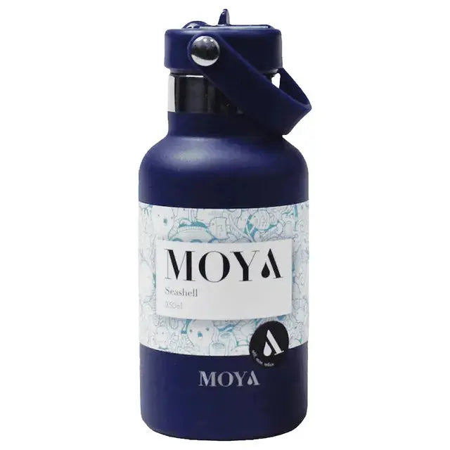 Moya "Seashell" 350ml Insulated Sustainable Water Bottle Navy Cubanar