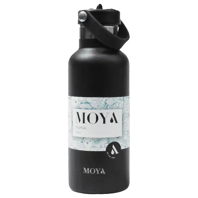 Moya "Starfish" 500ml Insulated Sustainable Water Bottle Black Cubanar