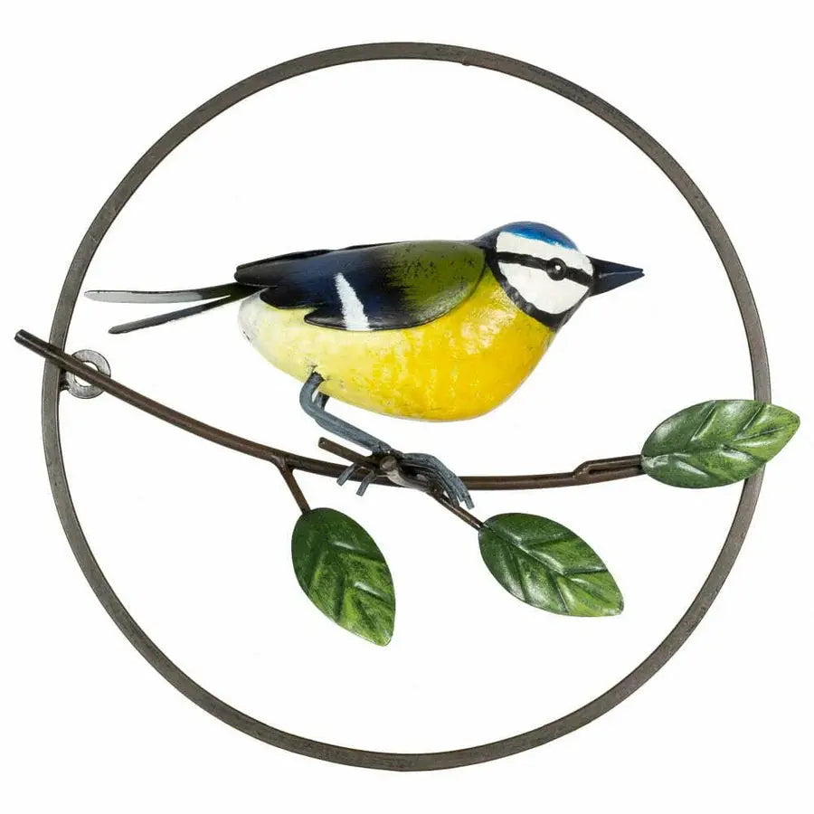 La Hacienda - Perching Blue Tit Garden Wall Art Elite Horizon