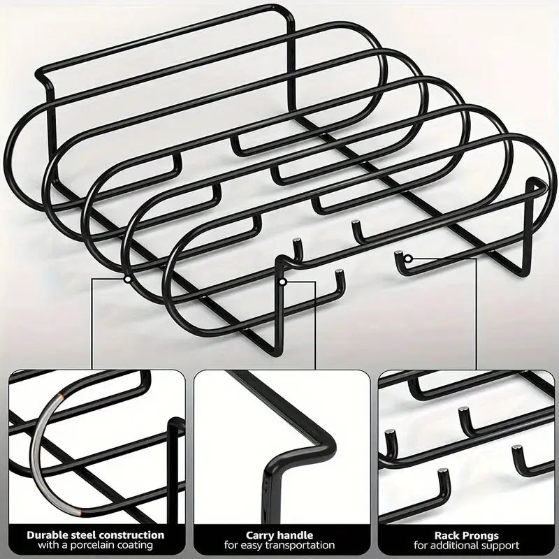 Stainless Steel Rib Rack - Holds 4 Full Racks Of Ribs Temu