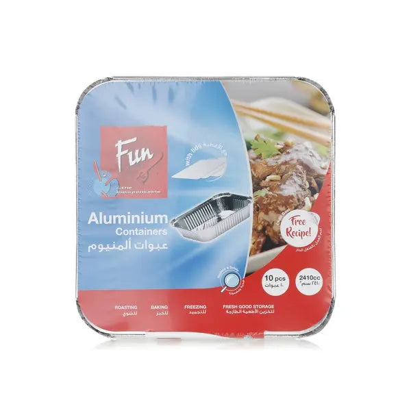 Fun Aluminium Container With Lid Rectangular 2400cc Cubanar