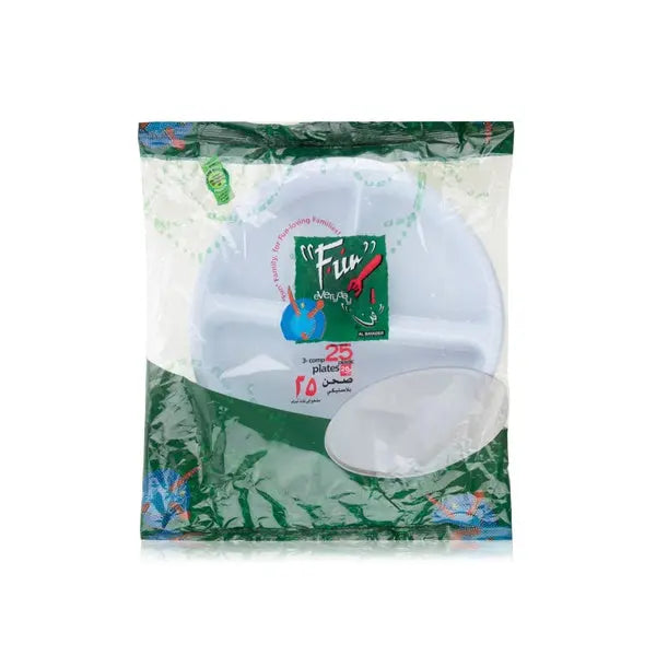 Fun Plate Plastic 26cm White 25pk Cubanar