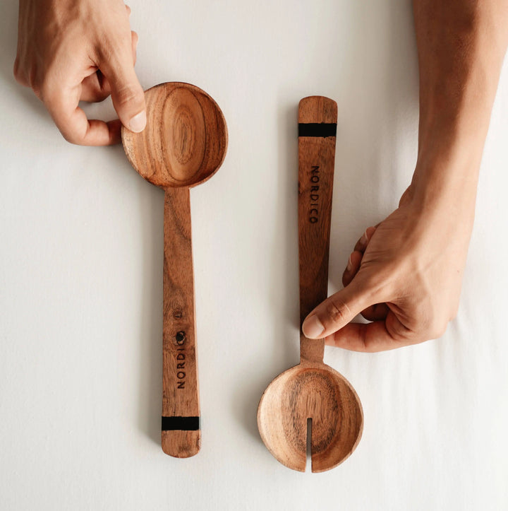 NORDICO Wooden Salad Servers | 27 cm Nordico