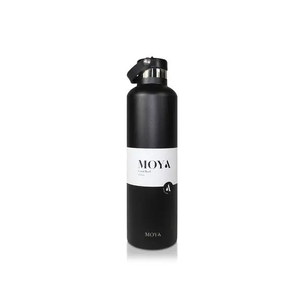 Moya "Coral Reef" 1L Insulated Sustainable Water Bottle Black Spout Lid - Cubanar