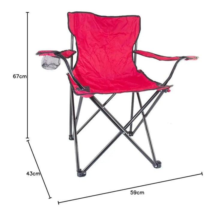 Ultralight Folding Chair in Red - Compact & Heavy Duty for Camping, BBQ, Beach, and Outdoor Use