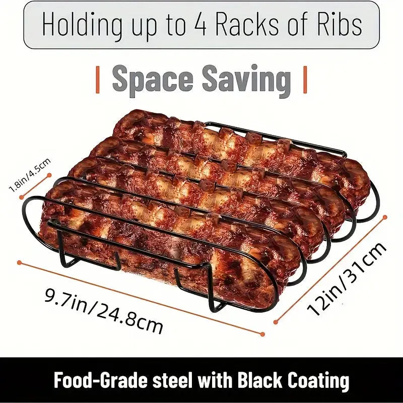 Stainless Steel Rib Rack - Holds 4 Full Racks Of Ribs Temu