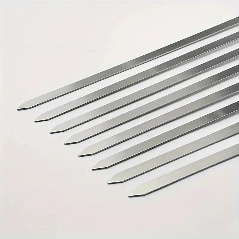 8pcs/set Premium Stainless Steel Barbecue Picks with Comfortable Wooden Handle Temu