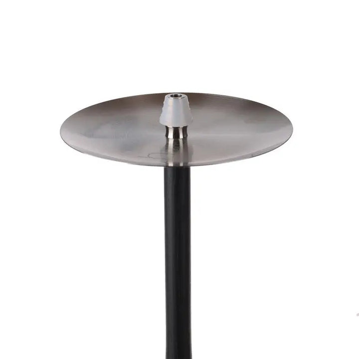 Top view of the Russian Hookah Union Argument highlighting the stainless steel saucer with a smooth finish. A premium hookah available at Cubanar.